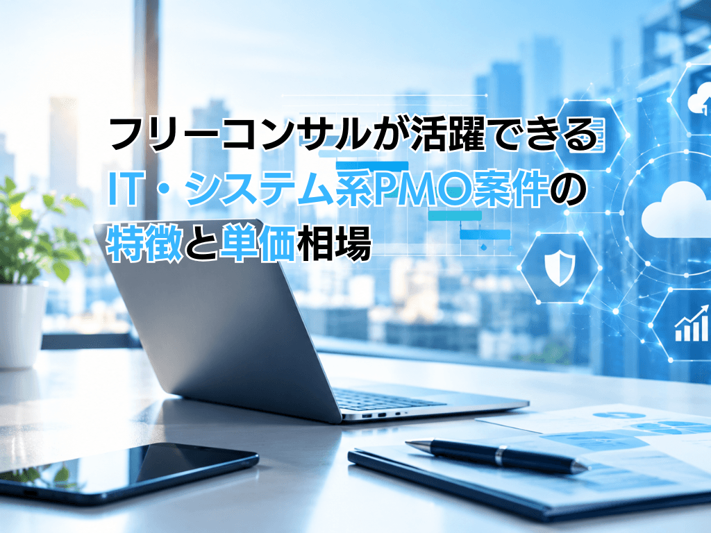 フリーコンサルが活躍できるIT・システム系PMO案件の特徴と単価相場【2026年版】